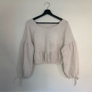 Aerie Peplum Cream Sweater